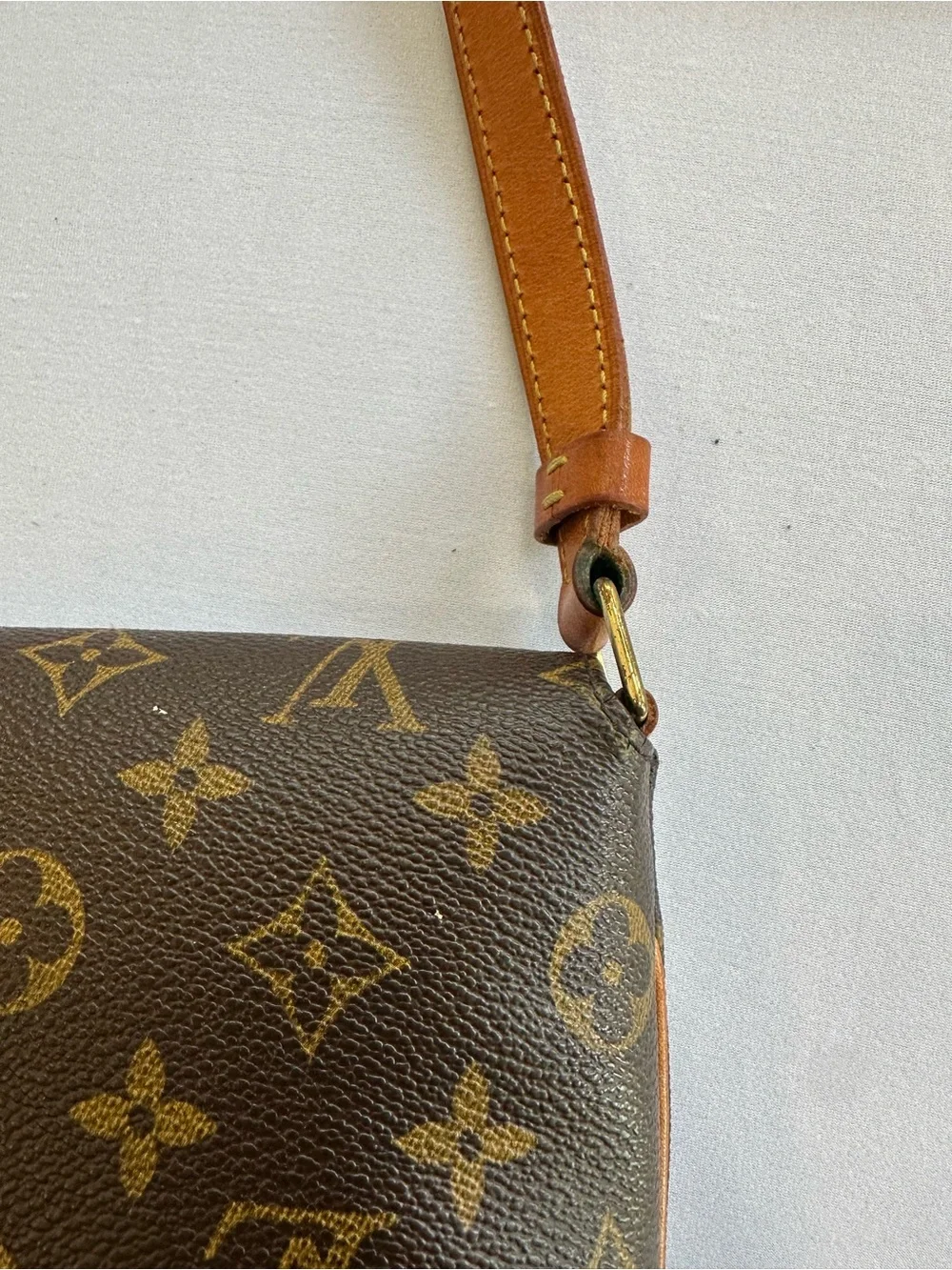 Louis Vuitton Musette Tango Monogram Canvas with Brown Leather